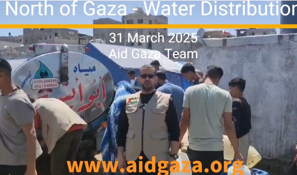 Action for Gaza Donations: Water Distribution in March 31st to North of Gaza